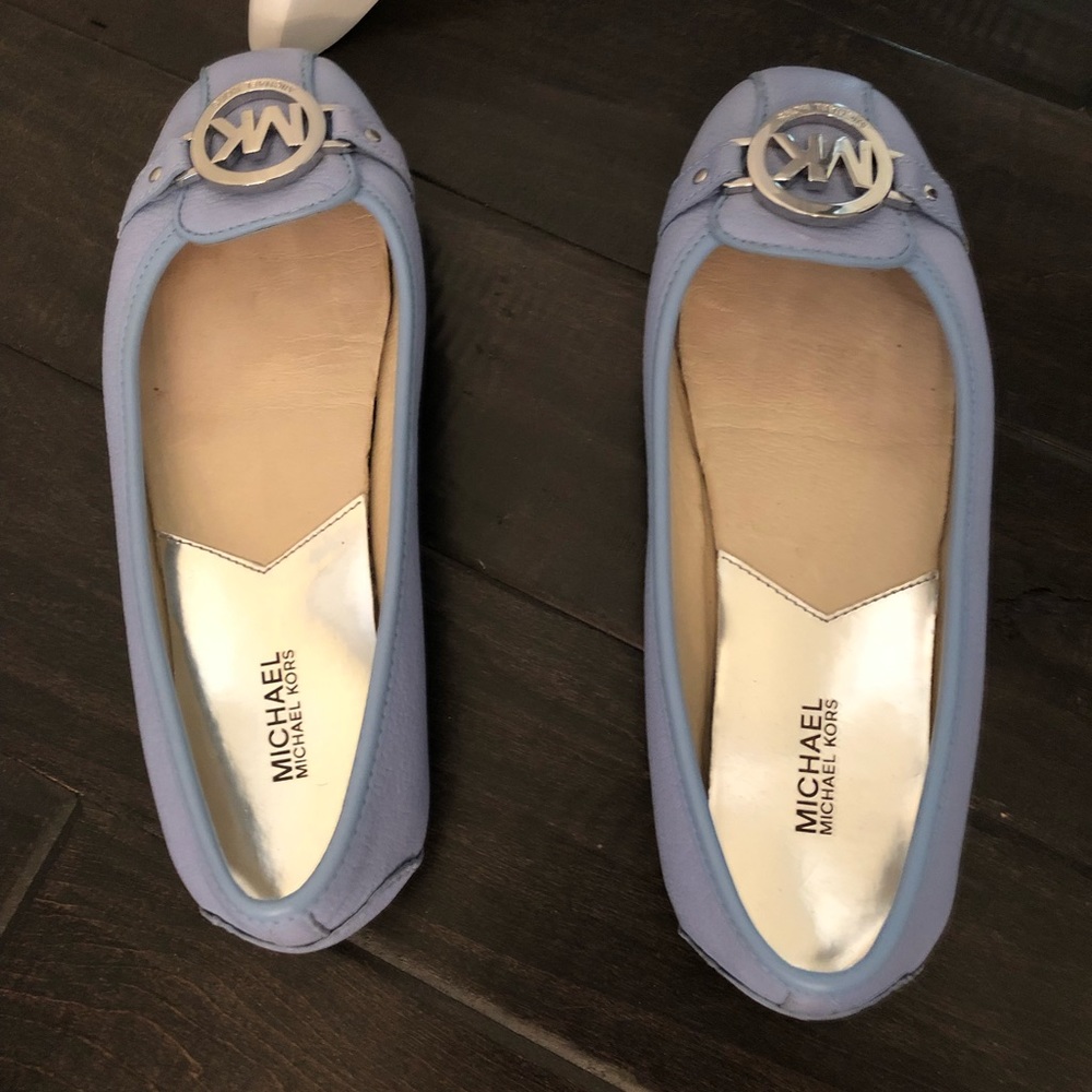 Michael Kors blue tweed loafers size 6.5
